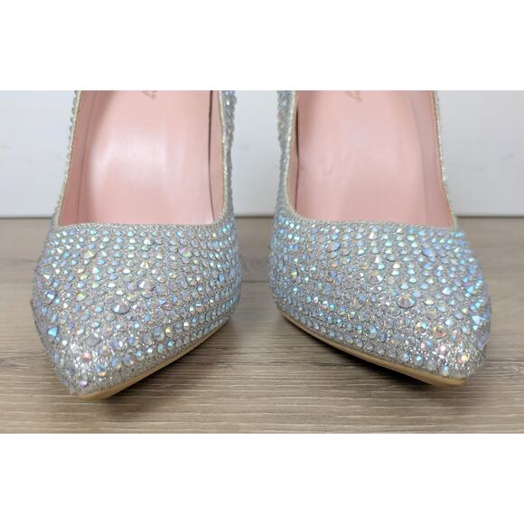 Elisabet Tang Heels Pumps 6 Crystal Rhinestone Stiletto Pointed Event Dressy - Picture 7 of 13
